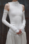 marc le bihan off shoulder long sleeve top 26958 E23 white